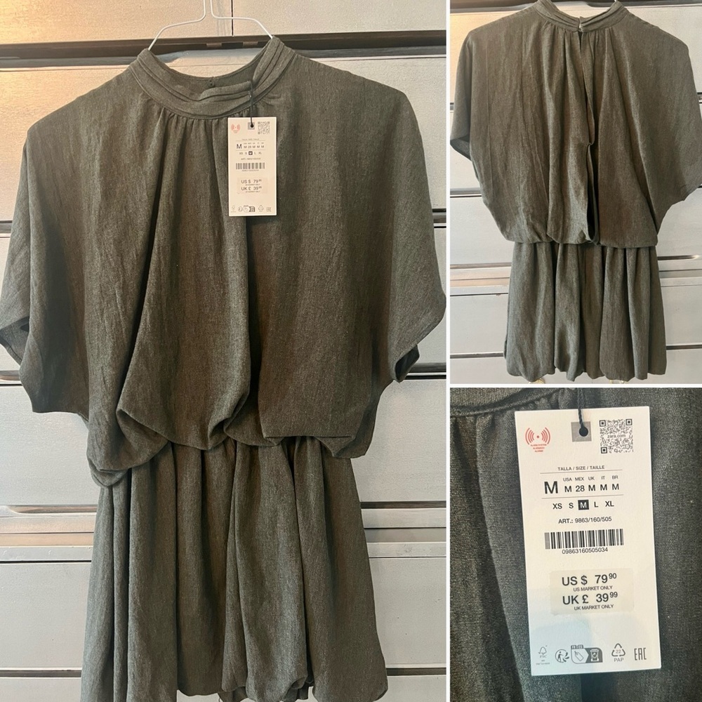 NWT Zara Olive Green Women's Dress